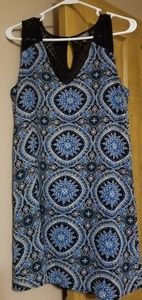 Blue pattern dress